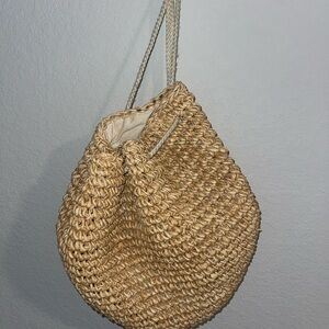 Natural Woven Corn Hisk Tote Bag